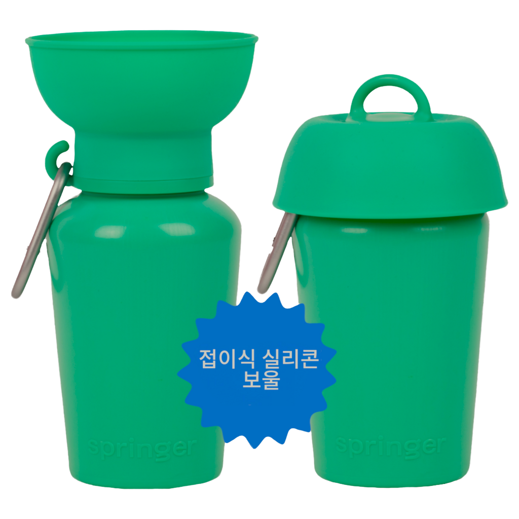 Springer Flip Dog Travel Water Bottle Springer Green