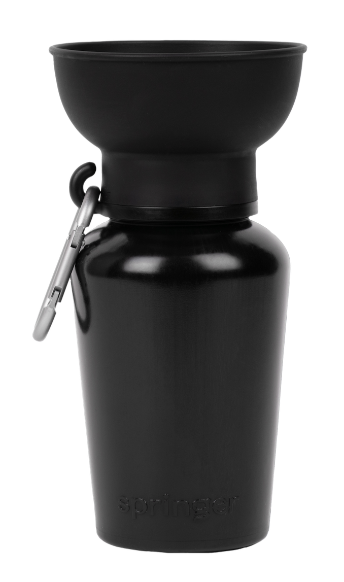 Springer Flip Dog Travel Water Bottle Springer Black