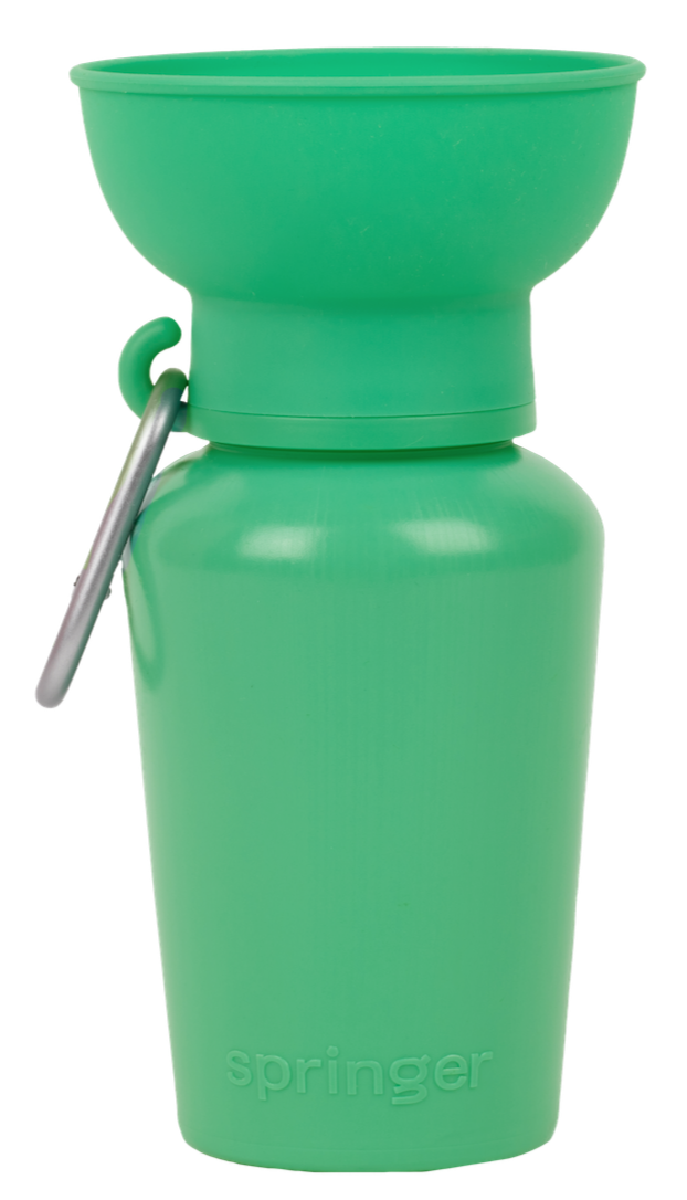 Springer Flip Dog Travel Water Bottle Springer Green