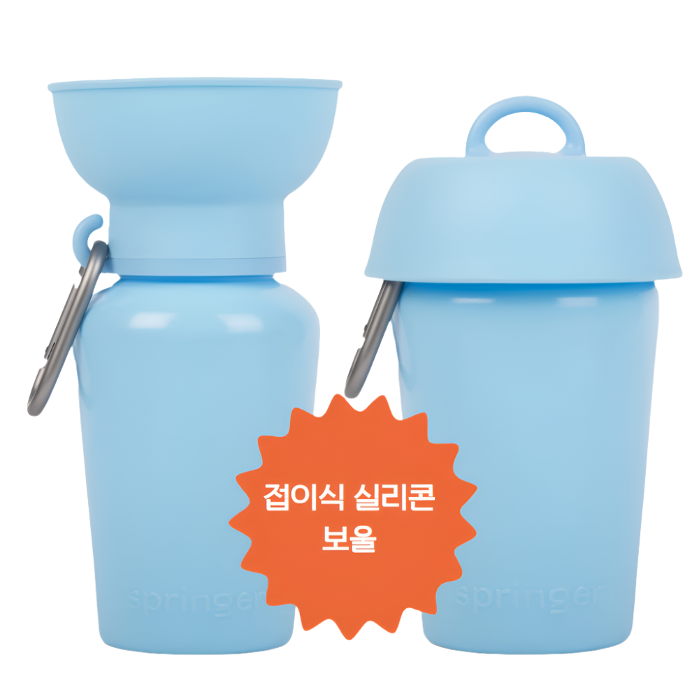 Springer Flip Dog Travel Water Bottle Sky Blue