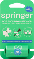 Dog Poop Bag Dispenser + Roll Springer Green